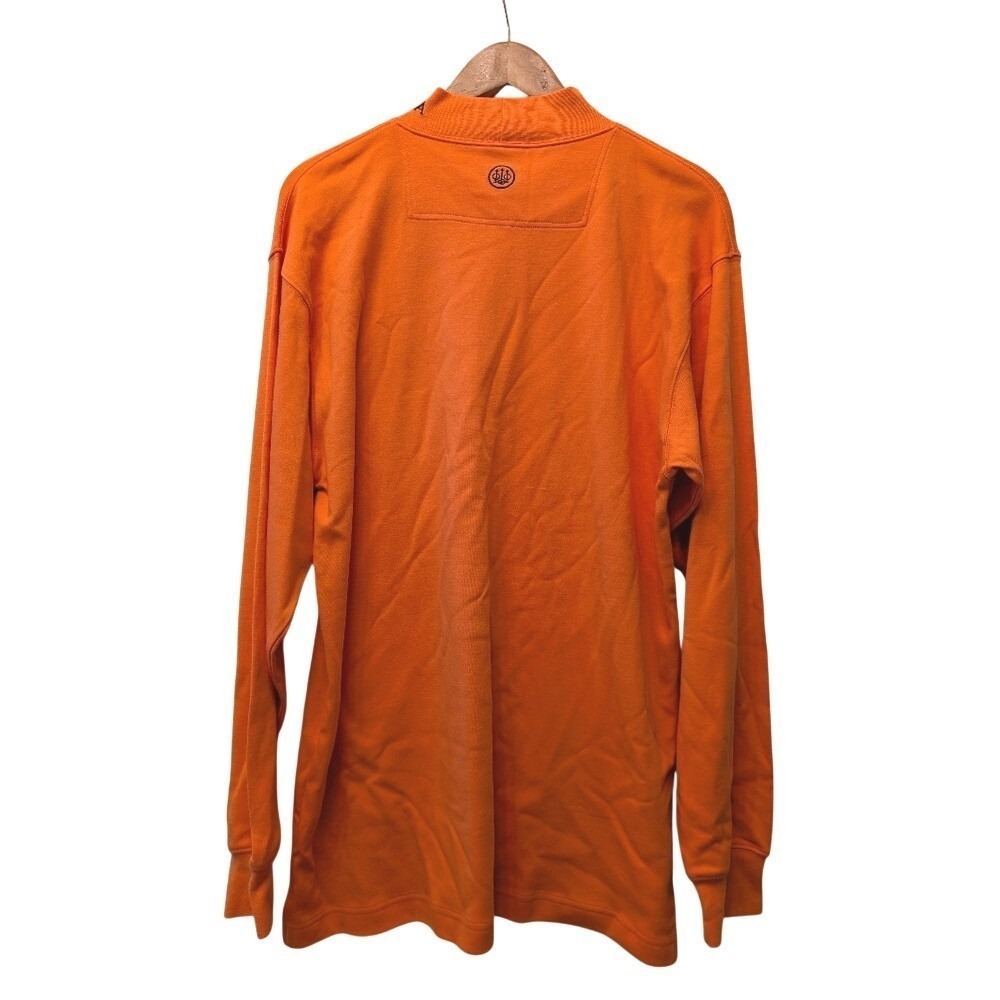 Beretta Mens Blaze Orange Mock Neck Long Sleeve Cotton Hunting Shirt Medium - Picture 2 of 11